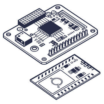 Creative details Microcontroller board vector illustration 