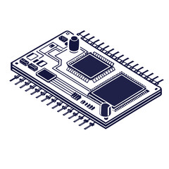 Creative details Microcontroller board vector illustration 