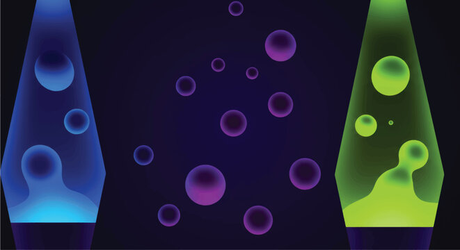 Retro Lava Lamps and Bubbles A Groovy Vector Illustration