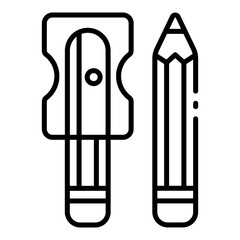sharpener icon for student, school, stationery