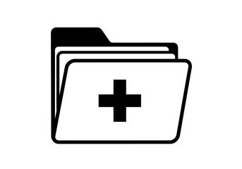 Obraz premium Vector illustration of a folder with a plus sign, new file creation concept, clipart style vector