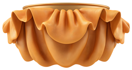 Orange fabric drapes elegantly over a rounded object.