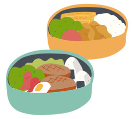 お弁当のイラストカット