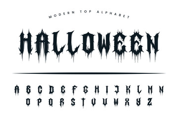 Satan Hunter in Halloween stylish Font and Alphabet abcd font vector design