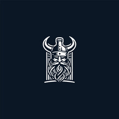 Viking drink logo design template vector illustration