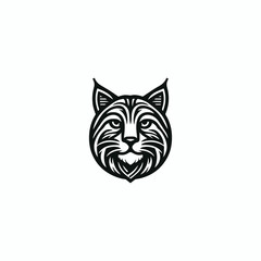 Cat head logo design template vector illustration