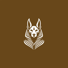 Anubis logo design template vector illustration