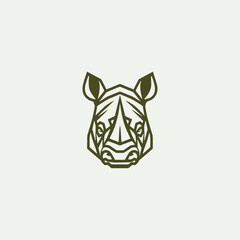Rhino head logo design template vector illustration