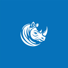Rhino head logo design template vector illustration