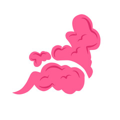 pink cartoon smoke cloud