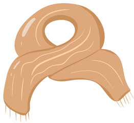 Brown winter scarf illustration 