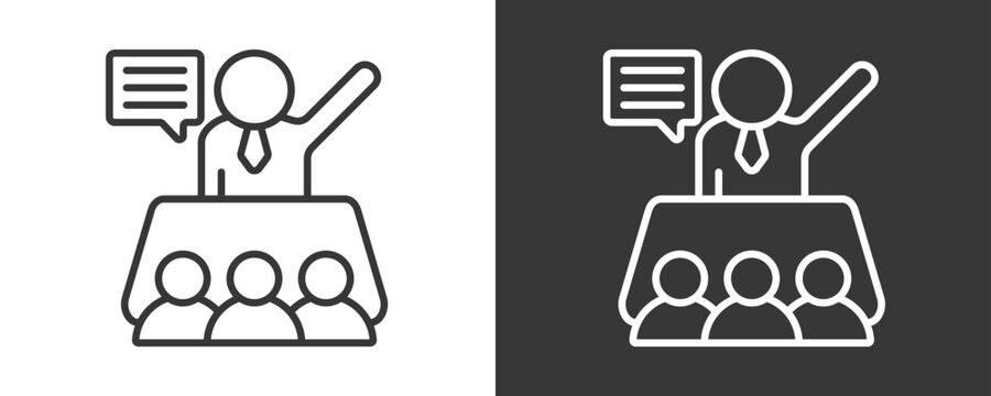 Mentorship Icon Set Vector Collection Isolated In Black And White