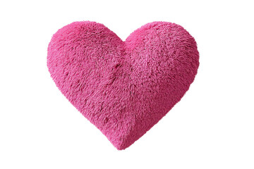 Fototapeta premium Fluffy Pink Heart Shaped Pillow Isolated on Black Background soft, Isolated On Transparent Background, Png Cut Out