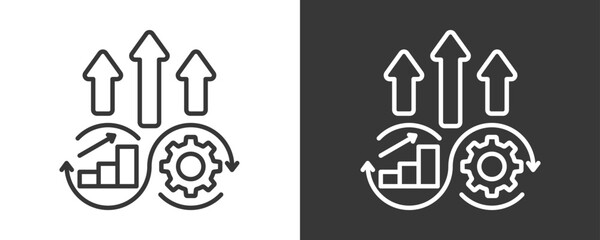 Continuous Improvement Icon Set Vector Collection Isolated In Black And White