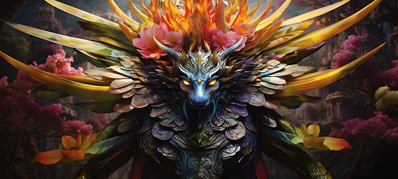 A garuda warrior , a small creature made of glass that is sitting in the palm of your hand,,generative AI - Powered by Adobe