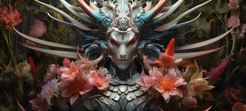 A garuda warrior , a small creature made of glass that is sitting in the palm of your hand,,generative AI - Powered by Adobe