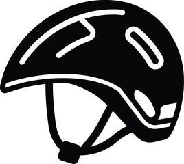 Cartoon flat style bicycle helmet icon for safety and sports