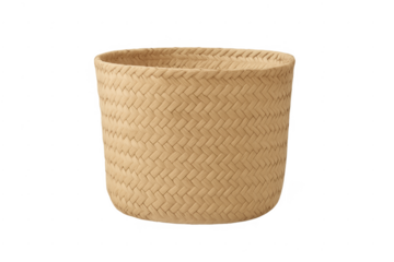 Woven straw basket providing natural home storage style