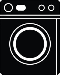 Minimalist washing machine icon for laundry and cleaning services