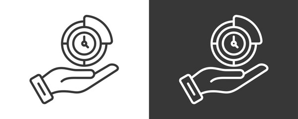 Time Allocation Icon Set Vector Collection Isolated In Black And White