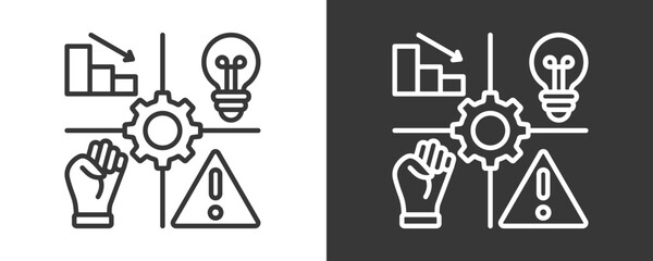 Swot Icon Set Vector Collection Isolated In Black And White