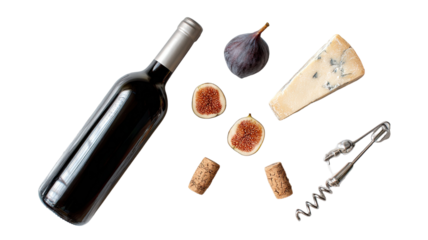  Clear glass wine bottle with cork stopper showing elegant shape and reflective surface isolated on white background