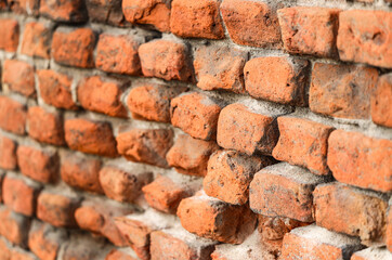 Texture of brickwork as background, closeup