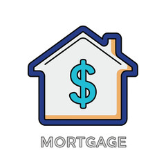 Vector illustration of house outline with dollar sign inside