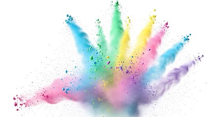 Vibrant holi powder explosion rainbow colors festive celebration burst