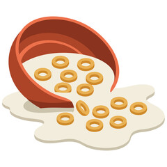 Corn flakes breakfast cereal doodle vector design isolated vector illustration on white background