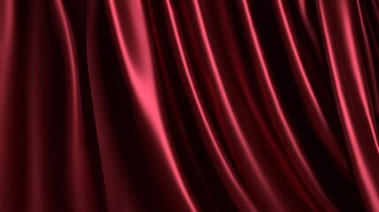 Fototapeta premium Luxurious red satin fabric with dramatic draping. Artificial intelligence image
