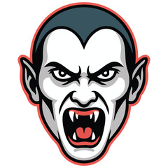 Undead vampire filled line icon isolated vector illustration on white background