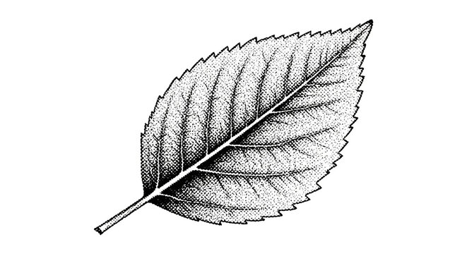 Elegant botanical illustration of a single leaf with detailed veins, perfect for nature-inspired designs and sophisticated artistic projects