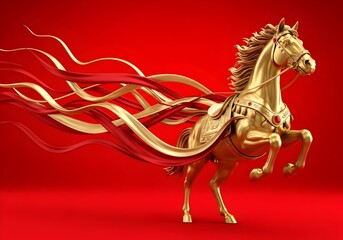 luxury red and gold chinese horse new year background, decorative, 2026 new year, 2026 wallpaper 