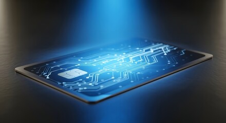 A modern smartphone displaying a digital circuit interface with glowing blue lines and icons, representing advanced technology and connectivity concepts