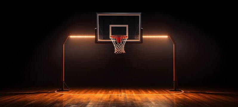 A photograph of a full basketball hoop, inspired by Alfred Browning Parker ,generative AI