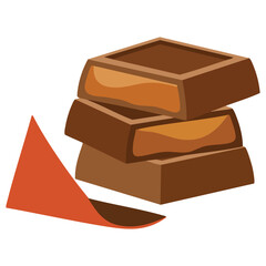 Tasty chocolate delicacy treat isolated vector illustration on white background