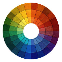 Obraz premium Circular color wheel with distinct hues and textural appearance