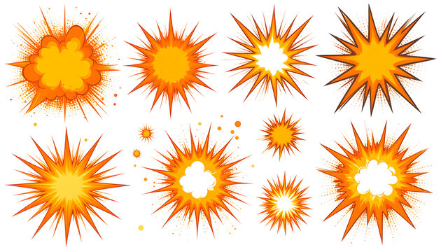 Explosions and Bursts A Collection of Dynamic, Energetic Comic Book Effects