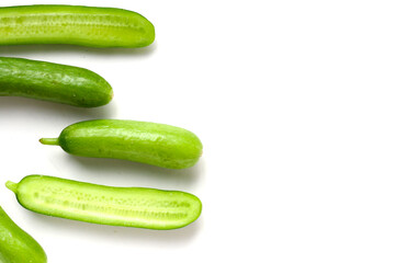 Fresh green organic mini baby bucumbers