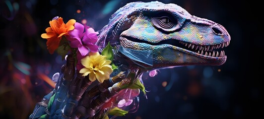 A Velociraptor , a small creature made of glass that is sitting in the palm of your hand,generative AI