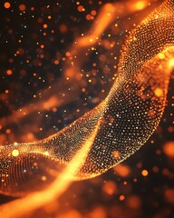 Abstract Medical Technology background Orange, Health, Science and Research concept 3D Render