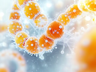 Abstract Medical Technology background Orange, Health, Science and Research concept 3D Render