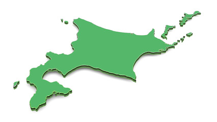 北海道マップ素材（平置き：背景透過）