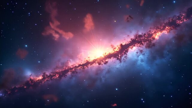 Galaxy with a spiral shaped star