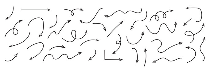 hand drawn arrow collection. vector