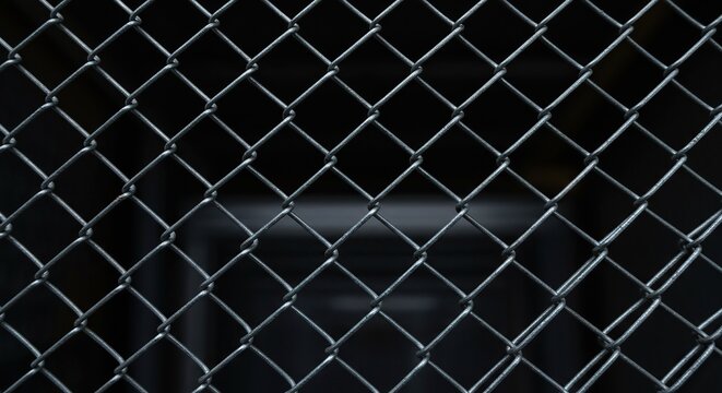 Close-up view of heavy gauge, industrial galvanized steel wire mesh material used for security enclosures, barriers, and animal containment ,boundary ,woven ,restricting