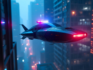 Neon Patrol in the Rain