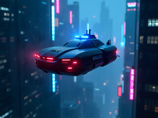 Neon Patrol in the Rain