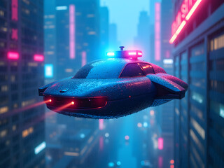 Neon Patrol in the Rain